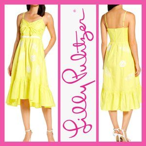 LILLY PULITZER ELOISA HIGH/LOW MIDI YELLOW DRESS